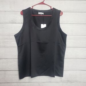 Style List By Micaela Sleeveless Reversible Satin / Matte Black‎ Top Womens Lg